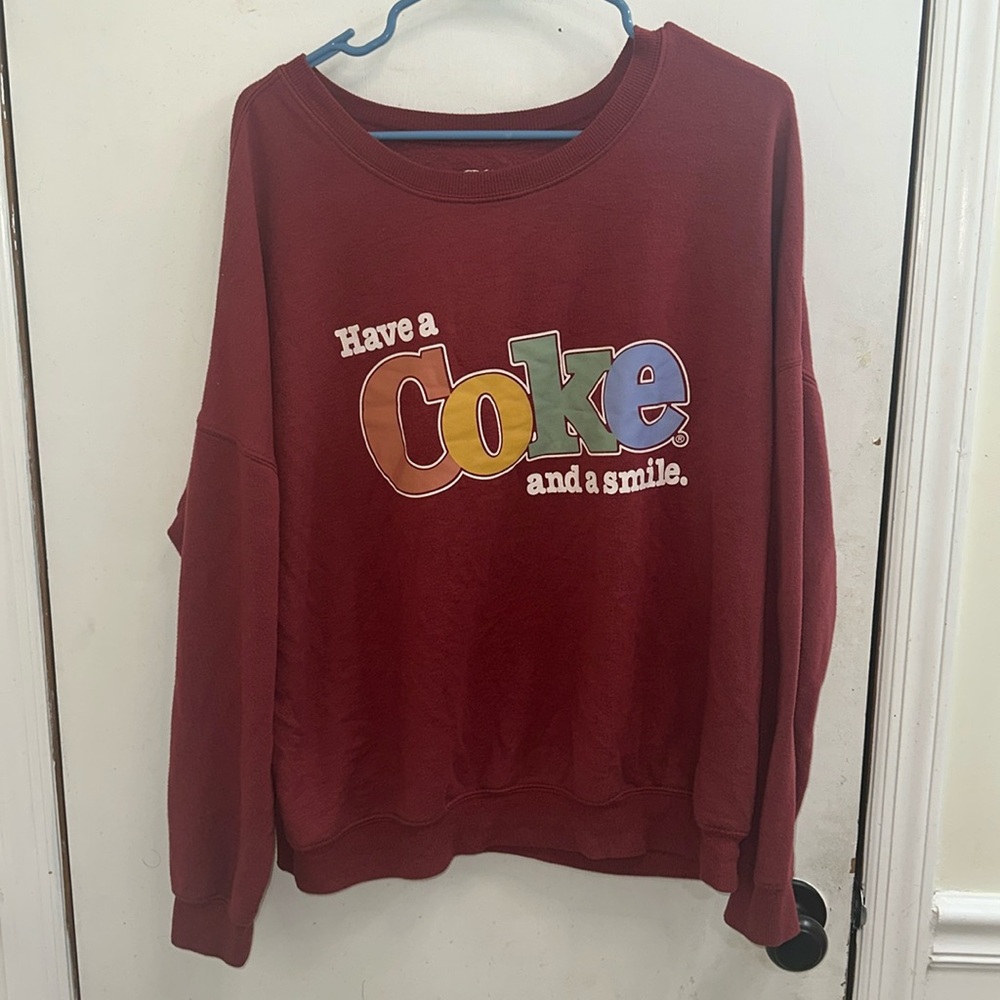 Coca cola Maroon Fleece Womens Crewneck